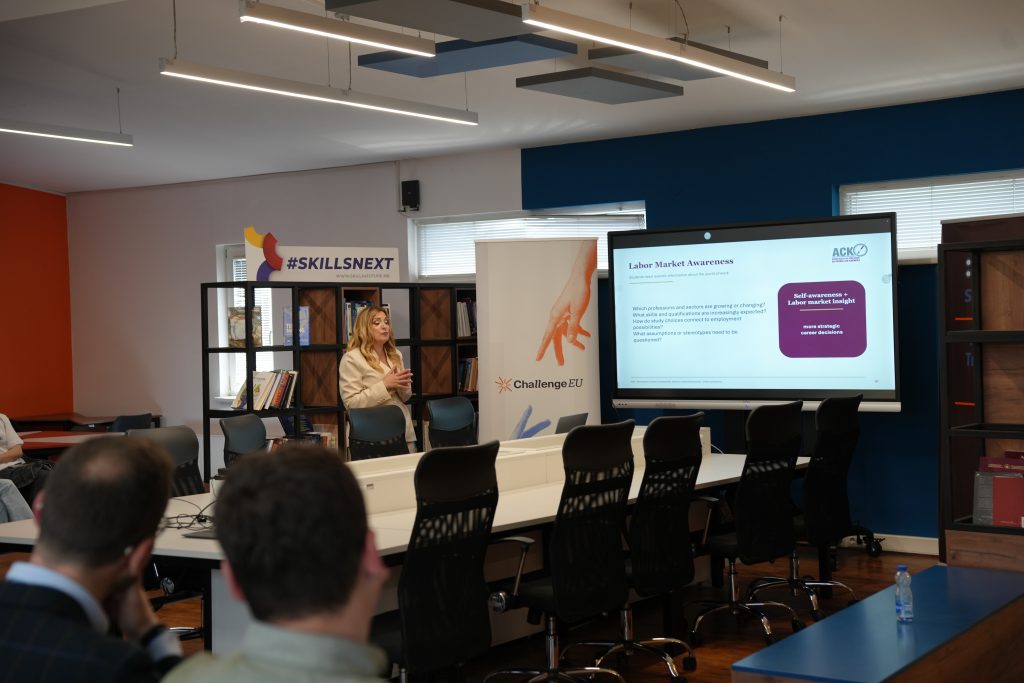 The picture shows participants of the Career Fair event organised by SEEU. 