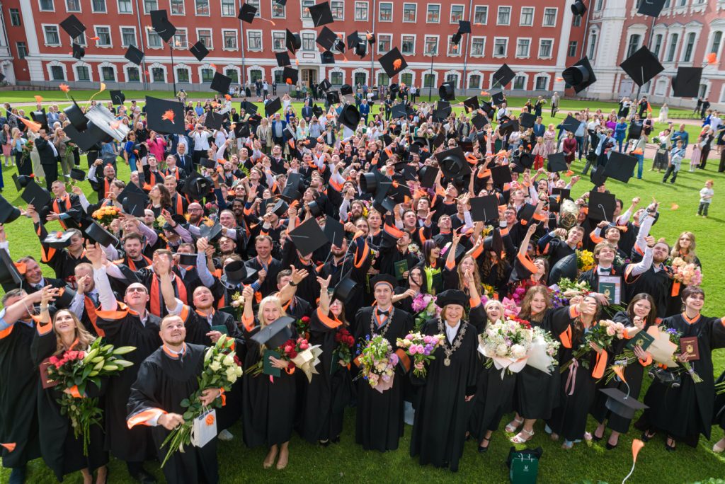 LBTU - graduates throw their caps