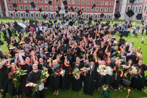 LBTU - graduates throw their caps